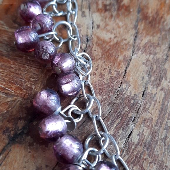 SOFT AMETHYST GLASS BEAD NECKLACE - Picture 3 of 6